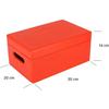 Rote Holz-Aufbewahrungsbox 30 x 20 x 14 cm mit Deckel und Griffen