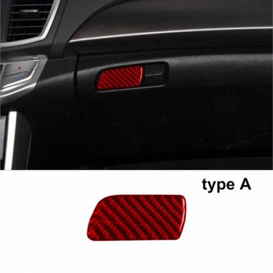 Red Carbon Fiber Glove Box Handle Cover Trim For Honda Accord 2013-2017 Type A