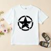 Kids Five-Pointed Star Print Crewneck Breathable Summer Short Sleeve Tee