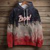 Women's Fashion Long Sleeve Pullover Halloween Print Hooded Pocket Sweatshirt