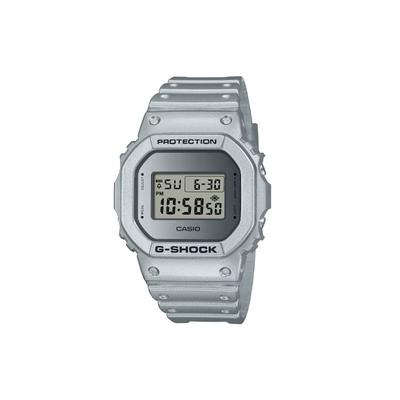 G-Squad Series 200M Waterproof Digital Quartz Movement Resin Strap Watch Unisex Watches Silver DW-5600FF-8JF
