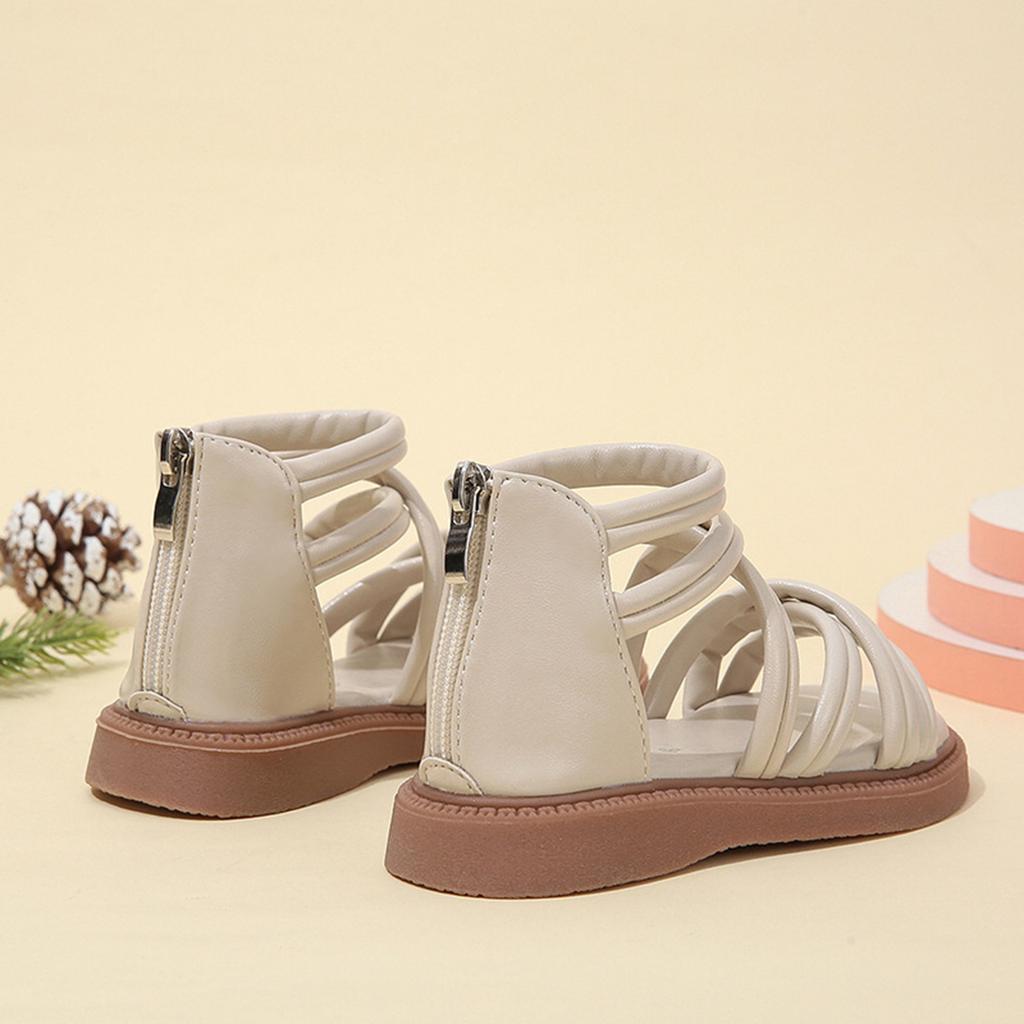 Girls Soft Sole Summer Sandals Outdoor Beach Shoes Strappy Design Lightweight Flexible Sole Toddler Little Kid Footwear