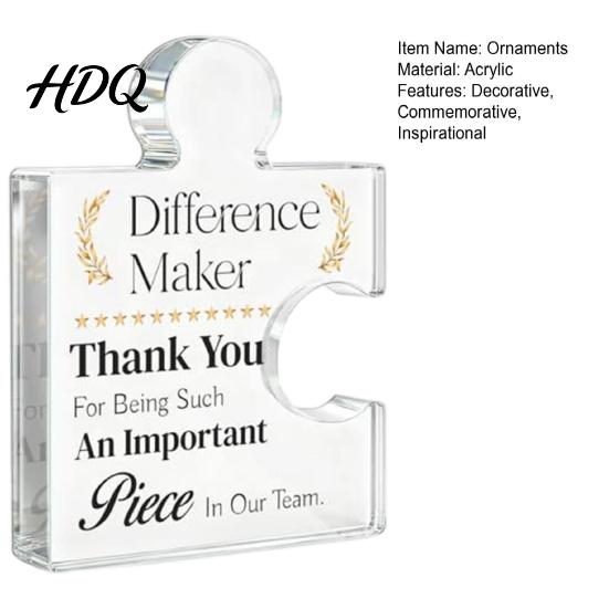 Personalized Puzzle Piece Decor Acrylic Shape Ornaments for Team Appreciation and Employee Recognition Transparent Meaningful Colleague Farewell
