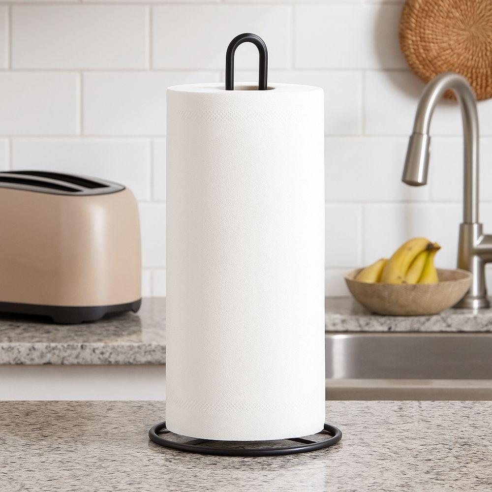 Heavy-Duty Kitchen Towel Stand Iron Bathroom Paper Holder Roll Organizer  Dining Table