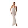 26 New European and American Express Hollow Long Blouse Women's Sexy Neck Halter Perspective Knitted Dress Women