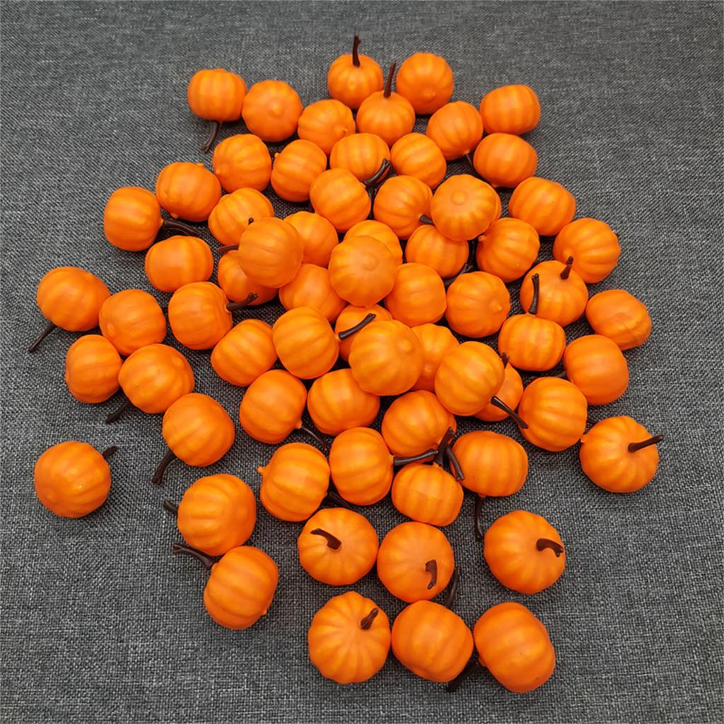 48Pcs Tiny Artificial Pumpkins Realistic Simulated Pumpkins Fall Decorations For Thanksgiving Party Table Centerpieces