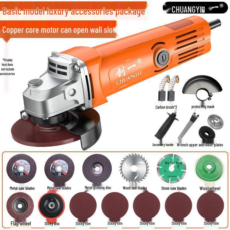 Multifunctional Angle Grinder & Polisher: Handheld Cutting, Grinding, and Polishing Tool for Household Use
