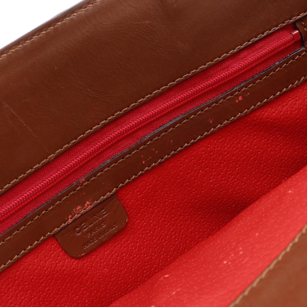 Celine Tote Bag Vintage Brown Calfskin Women Used