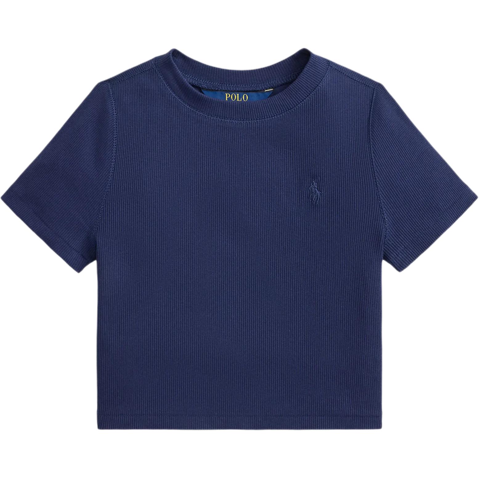 

Футболка Polo Ralph Lauren Ss26 В рубчик Вышивка логотипа Короткий рукав Классическая версия Детские Детская одежда 313A96144-004 XL