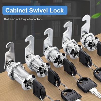 File Cabinet Lock Rust Resistant Easy To Install Sturdy Wide Application Simple Operation Anti-theft Zinc Alloy Single-opening Cam Lock Home Supply