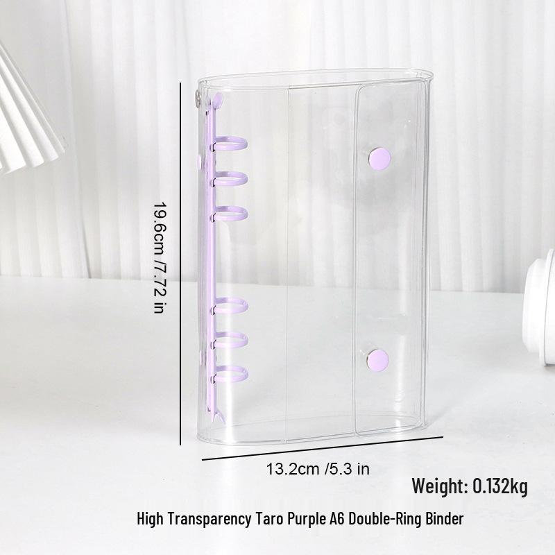 INS Style A6 Transparente Loseblatt-Handbuchhülle - Koreanisches ABC Flaches Abnehmbares A7/A8 Notizbuch DIY Cover