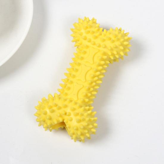 Spiky Bone Dog Chew Toy Puppy Teething Toy Textured Bone Teeth Cleaning Toy for Aggressive Chewers Anxiety Relief