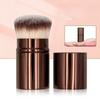 Portable Foundation Make-up Brush with Retractable Aluminum Tube  Cover Soft Bristles for Face Concealing and Seamless Brushing