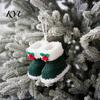 Holiday Stocking Gift Tag Soft Plush Christmas Boot Ornament, Decorative Knitted Party Photo Props Hanging Pendant for Xmas Tree, Decor Woolen
