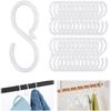 24pcs Quiet Plastic S Hooks for Hanging, Multi-Purpose Abs Hooks for Closet, Shower Rod, Plant, Pot and Pan, Coffee Mug, Easy Twist & Rust-Free Holds