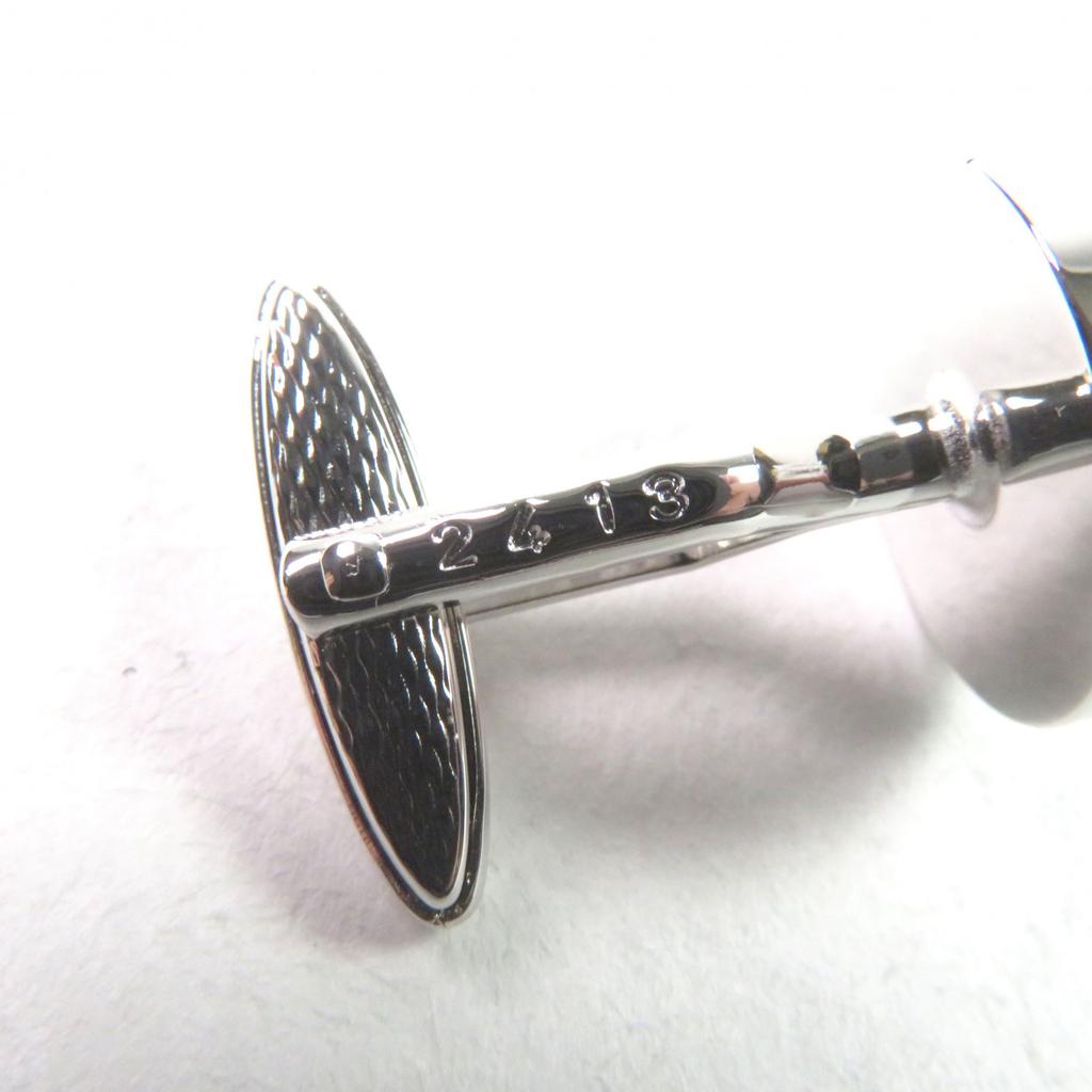 Excellent Dunhill Cufflinks  Engraved logo Round shape Silver Red Colored stone Used