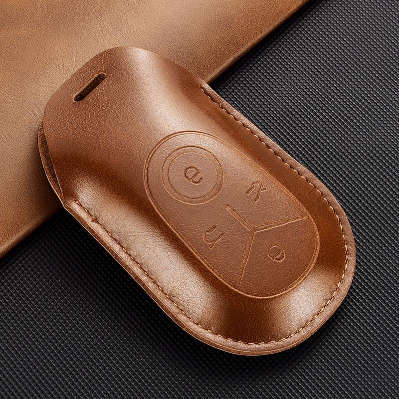 New Car Key Case Cover For Geely Ex2 - Leather Protective Key Shell Anti-Scratch Remote Key Protector