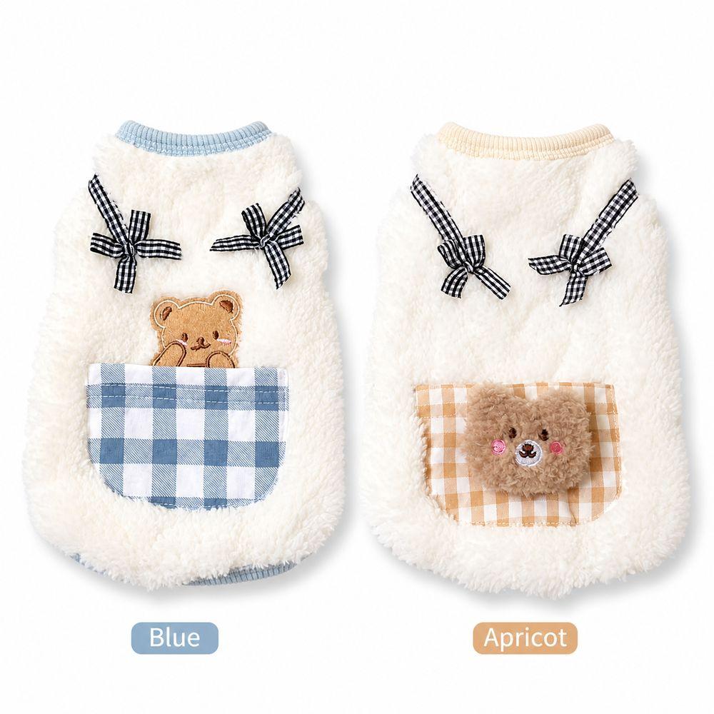Warm Fleece Cat Vest Plush Fabric Dog Clothes Jacket New Pet Vest  for Autumn and Winter Wear