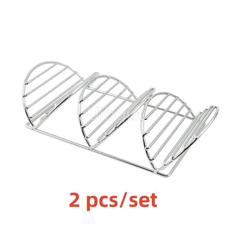 304 Stainless Steel Pancake Stand Mexican Corn Chicken Burrito fry basket pancake Taco Holder rack Stand V Shape Taco Holder