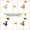 1Pc Garden Stake,Rust Patina Rusty Flower Bed Stake Woman with Umbrella Decorative Rust Figure for The Garden Mother'S Day Gift,Without Electricity