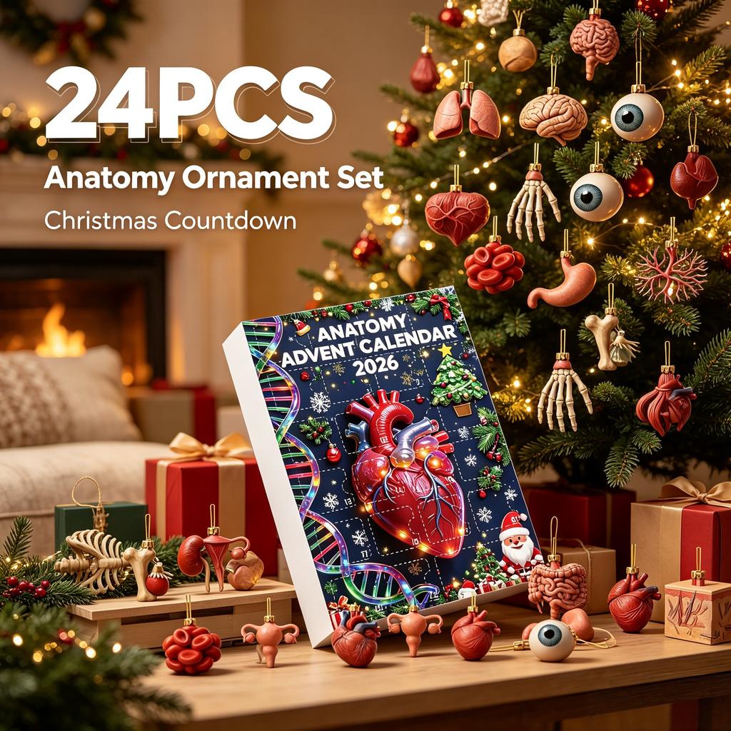 2026 Human Anatomy Christmas Advent Calendar Blind Box 24 Organ Pendants Interesting Blind Box for Medical Enthusiasts