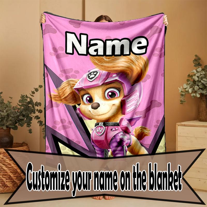 Custom Name Personalized PAW Patrol Print Blanket, Home Decor, Bedroom, Sofa, Camping, Couch, Gifts for Birthday Christmas
