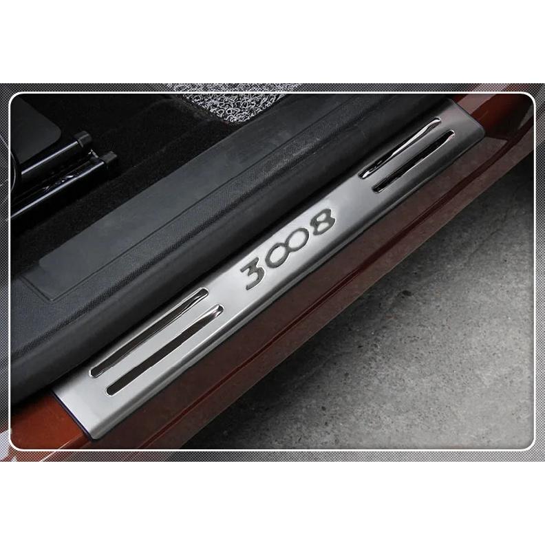 For Peugeot 3008 GT 2016-2022 Stainless Door Sill Scuff Plate Pedal Entry Guard Protector Cover Car Accessories