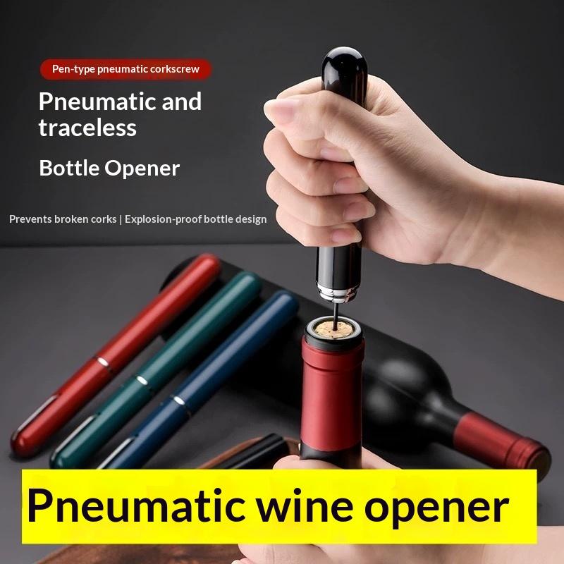 2-in-1 Luftpumpe Weinöffner Tragbar Stiftform ABS-Kunststoff Stift Luftdruck Rotwein Korkenzieher Küchenwerkzeuge Zubehör