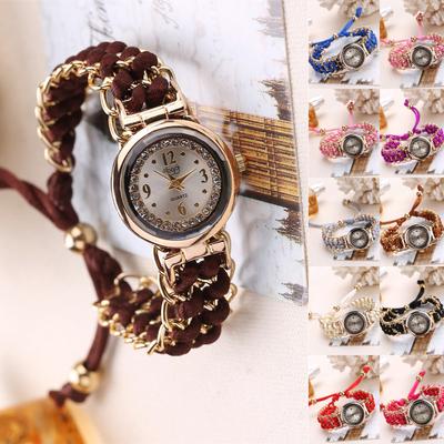 M- Kobiety Knitting Rope Chain Winding Analog Quartz Wrist Watch
