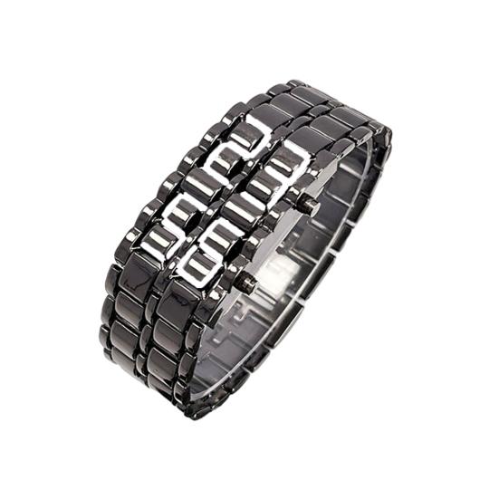 Men Digital Watch Large Screen Electroplated High Accuracy Decorative Cool Style Individual Stainless Comfortable Strap Lighweight Men Wristband