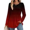 Women's Casual Fashion Long Sleeve Shirt Gradient Tunic Top
