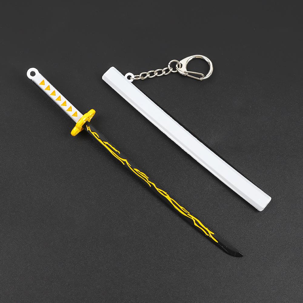 Demon Slayer Tanjiro Giyu Shinobu Nichirin Sword Keychain with Sheath, 17cm Alloy Model