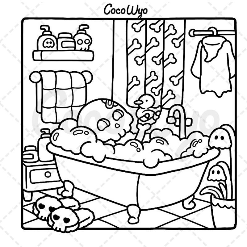 Gruseliges Cutie-Malbuch für Erwachsene und Jugendliche mit entzückenden, gruseligen Kreaturen in gemütlichen Hygge-Momenten zur Entspannung