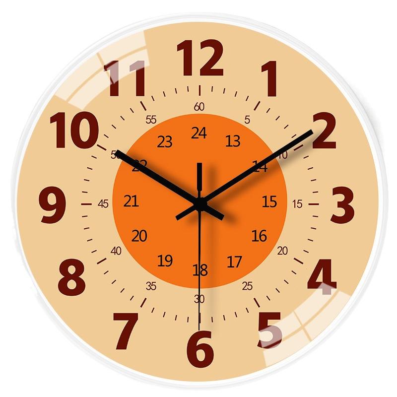 10-inch 25cm Learning Early Education Automatic Time-to-time Radio Clock Home Living Room Bedroom Mute Clock Hanging