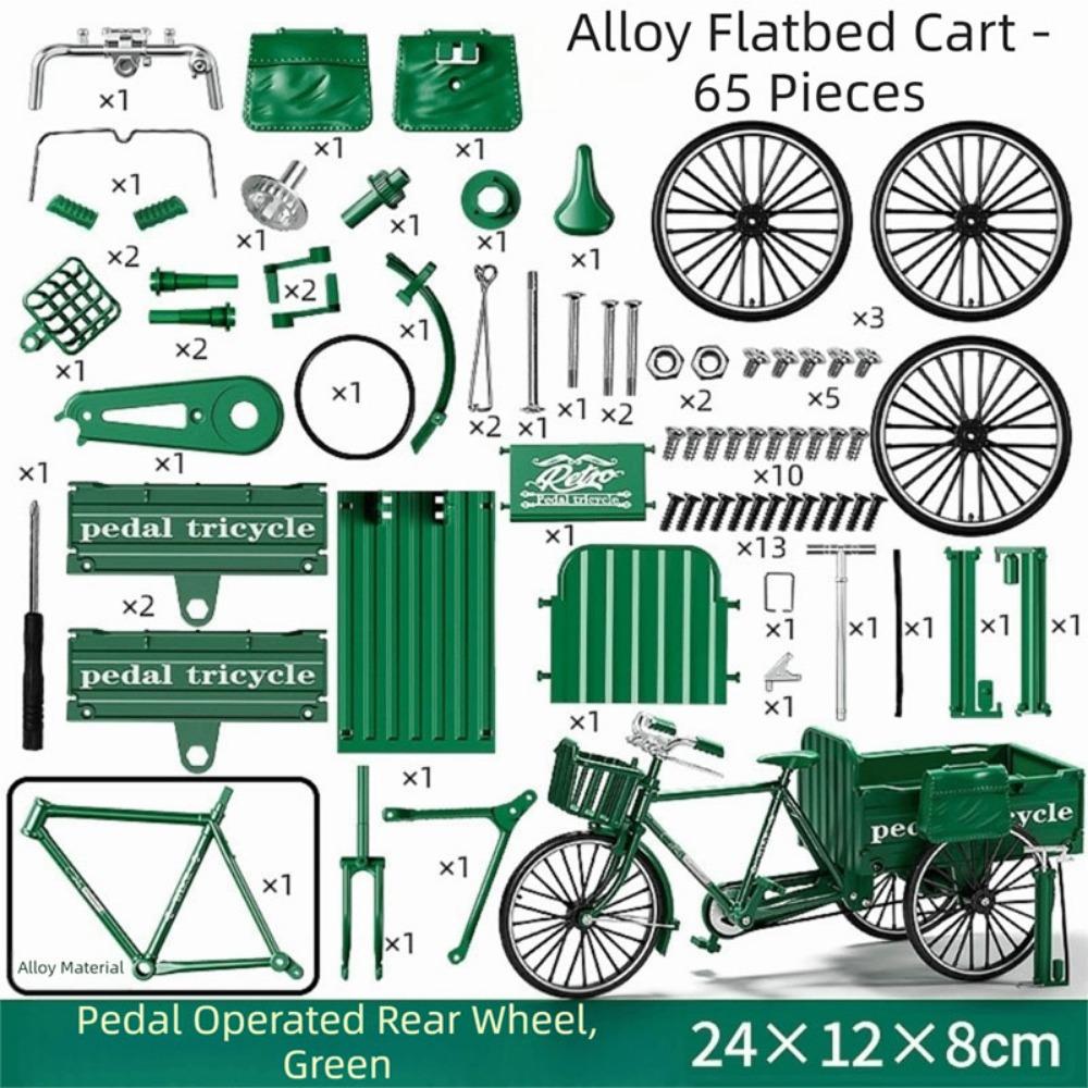 

Vintage Classic Flatbed Vehicle Model Miniature Size Buildable Miniature Toy Collectors Hobby зелёный