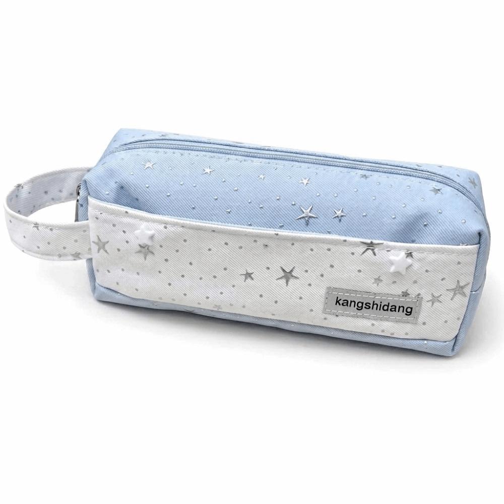 Star Print Stationery Storage Bag Canvas Pen Purse Y2K Polka Dot Pencil Bag  School