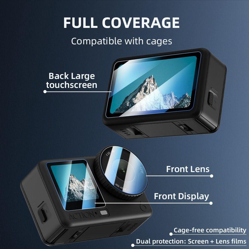 2Sets Tempered Glass Screen Protector Lnes Films for DJI Osmo Action 6 Action Camera Accessories