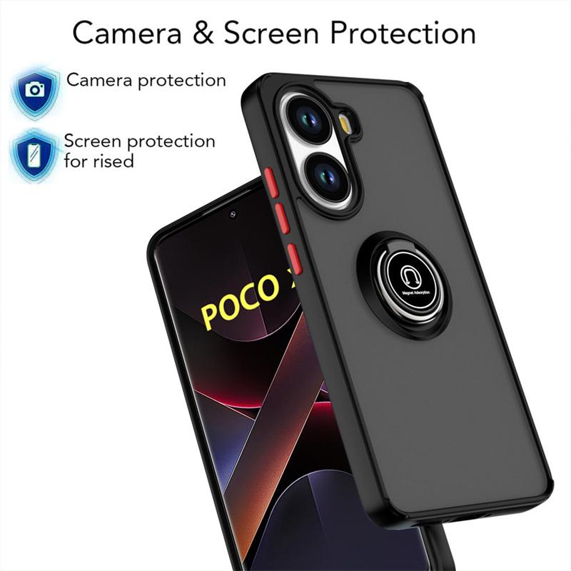 Capa Magnética Armor Para Poco X7 X6 F7 Pro F6 F5 À Prova de Choque Fosca com Suporte de Anel Capas de Telefone Para Poco M7 M6 Pro 5G Capa Traseira