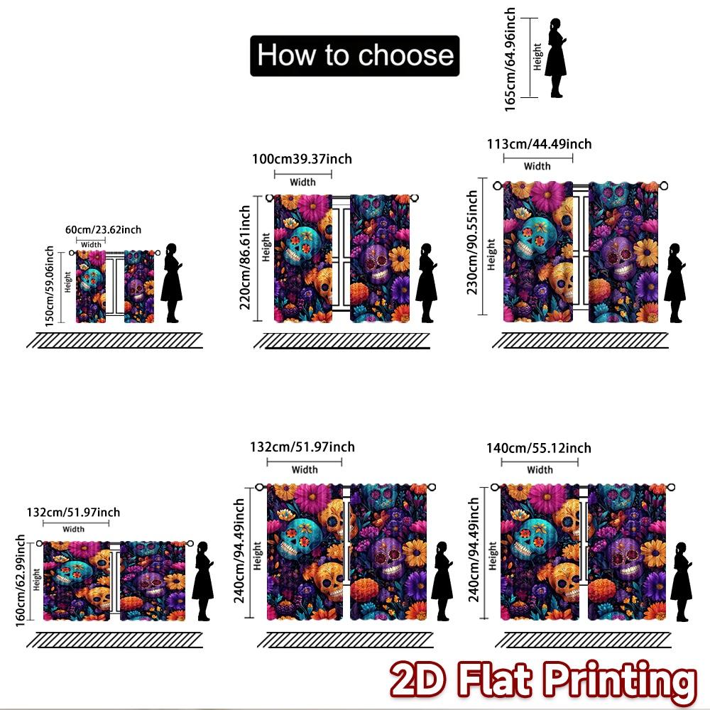 2D Flat Photography Backdrop Popular Background Cloth Day of the Dead Skulls 100% Polyester Anniversary for Holiday Home