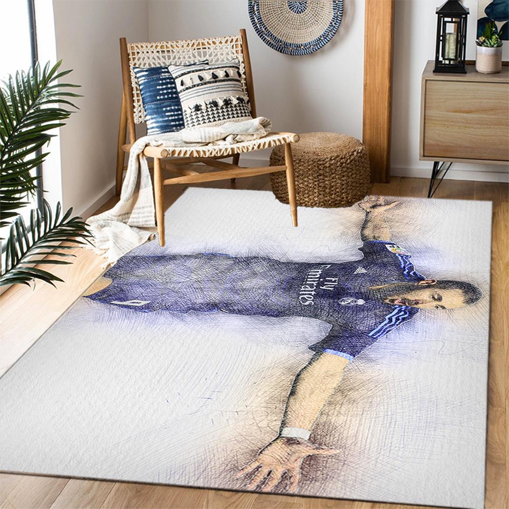 Football Player Action Floor Mat Suitable for Decorate room Outdoor Foyer Dining Room Antislip Carpet Office home decor