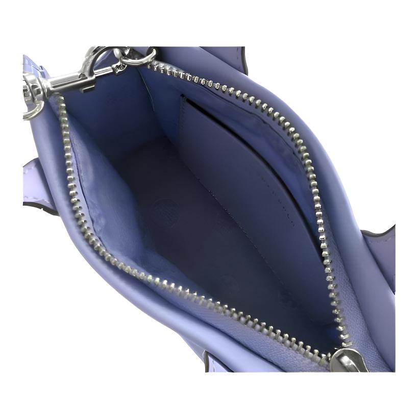 Tory Burch Ella Double T Logo Cutout Patch Satin Nylon Tote Bag Unisex Tote Bag Purple 146437-504