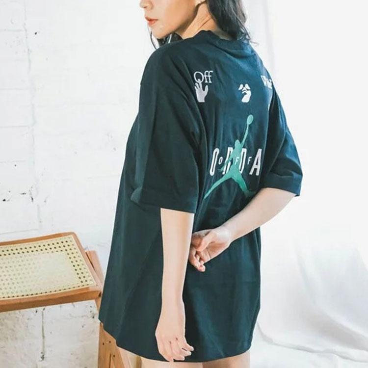 Air Jordan X Off-White MJ T-Shirt Asia Sizing 'Black White Forest Green' Men's DM0062-010