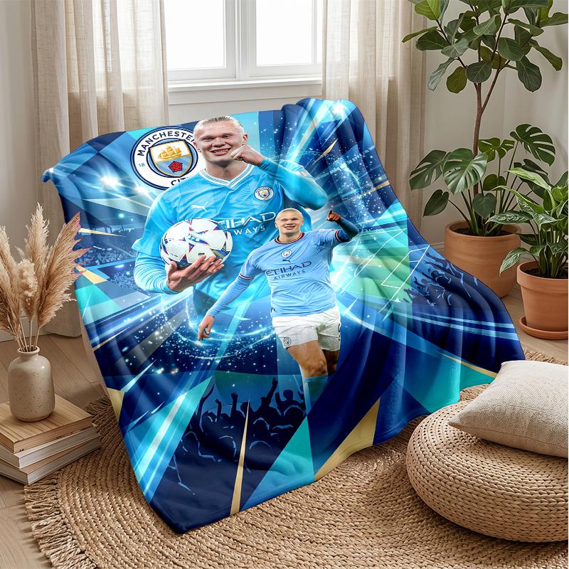 Coperta Morbida in Pile di Flanella Erling Haaland Leggera Accogliente Calda Coperta da Divano Letto Arredamento per la Casa