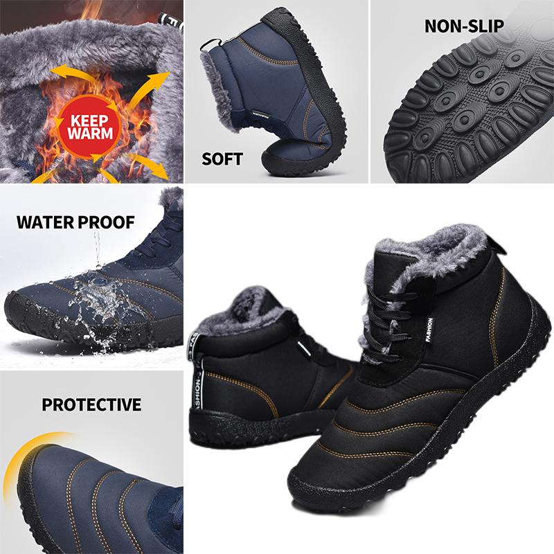 Winter Schnee Stiefel Für Männer Frauen Warm Halten Baumwolle Schuhe Outdoor Wandern Schuhe Plüsch Warme Hohe Ankle Boot Mann Turnschuhe