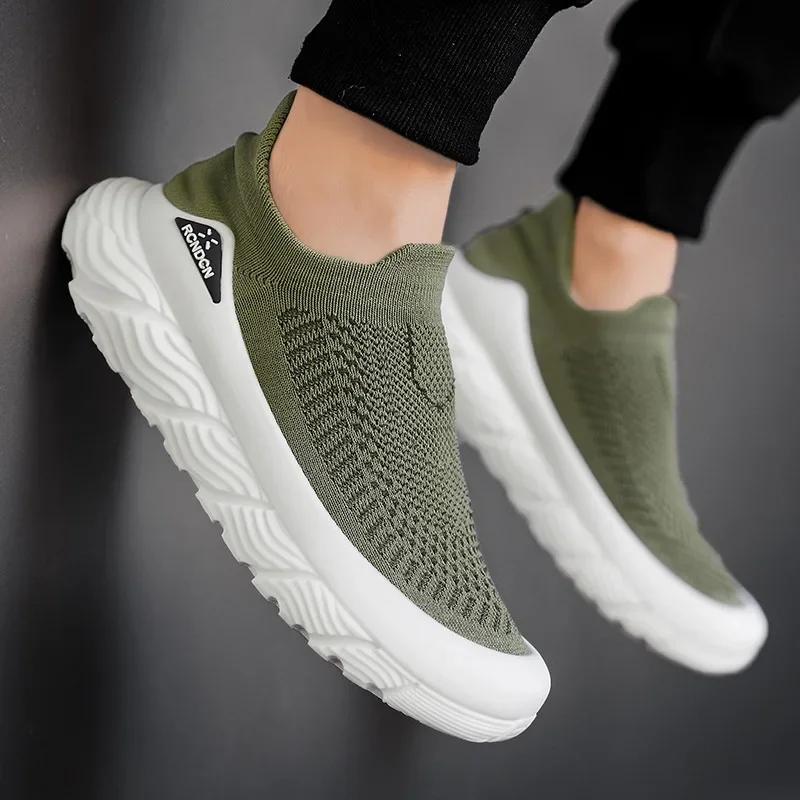 2025 New Men Sneaker Mesh Breathable Sock Shoes Men Outdoor Walking Shoes High Quality Soft Sole Men Running Shoes tenis hombres