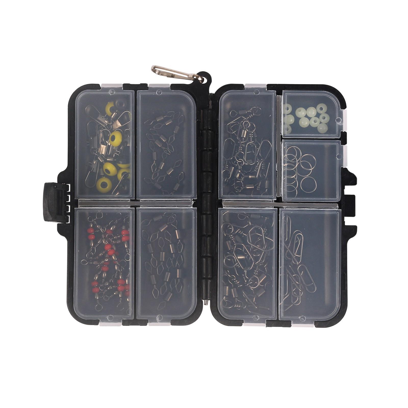 

90-Piece Black Boxed Ball Bearing Fishing Swivels for Sea, Bean, Bass, Trout, Saltwater, and Freshwater.