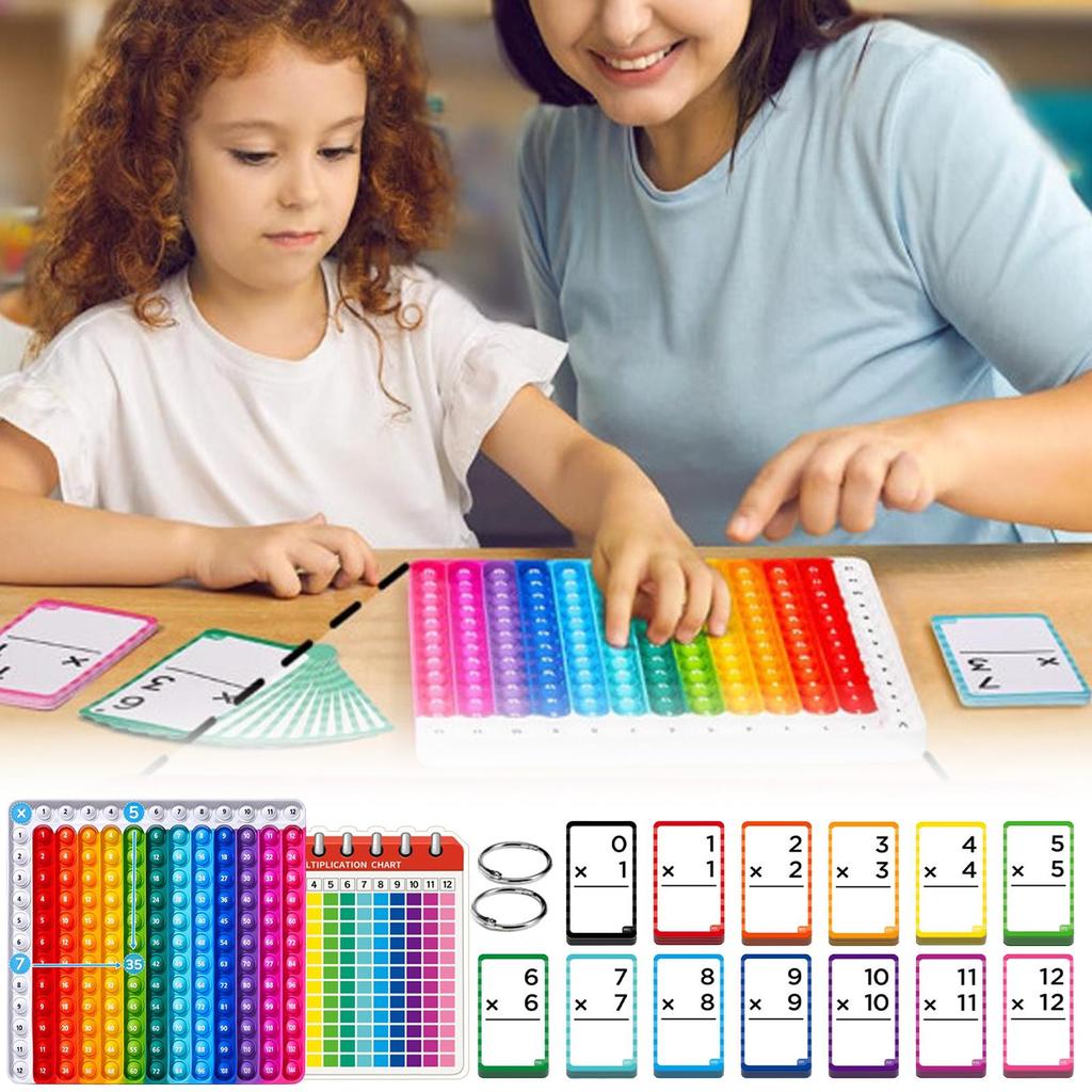 Table Math Games Toy Multiplication Math Games Flashcard Set Erasable Writing Board Educational Toys Reusable Practice Cards