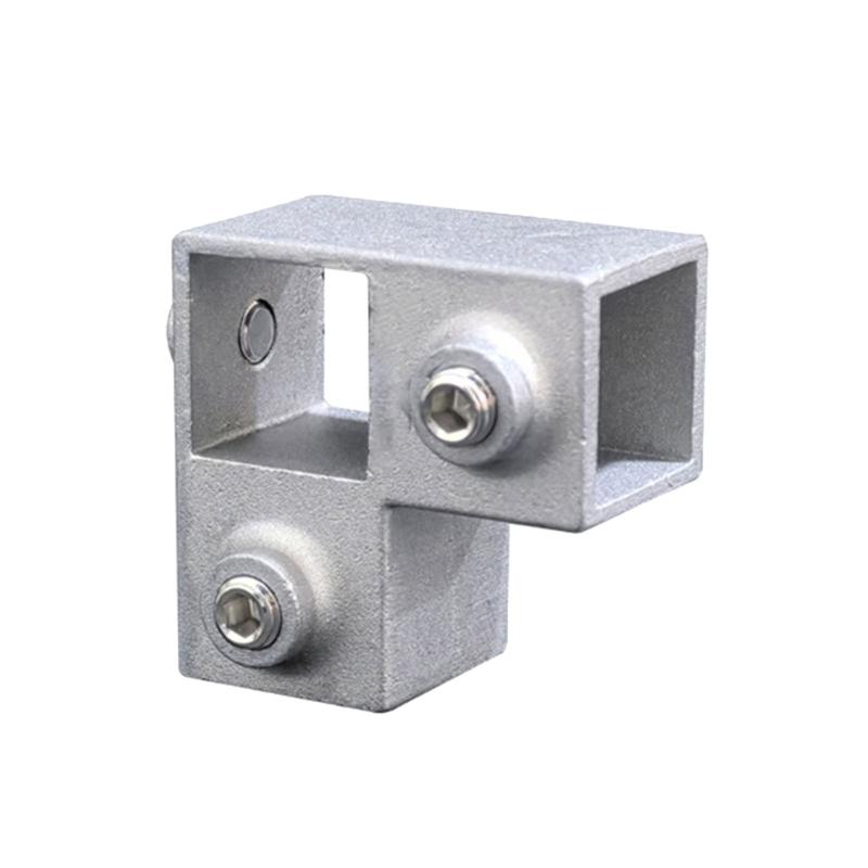 Connettore Rastrelliera di Stoccaggio Giunto Fisso Tubolare Quadrato Raccordo a Gomito a 3 Vie per Montanti di Recinzione e Costruzione di Scaffalature Industriali