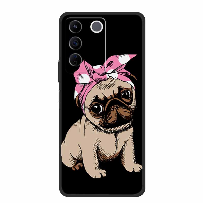 For Vivo V27e Case Cute Cartoon Cat Black Silicone Soft Phone Case For Vivo V27 Pro V27e Back Cover Cases V 27 E Pro Funda Coque