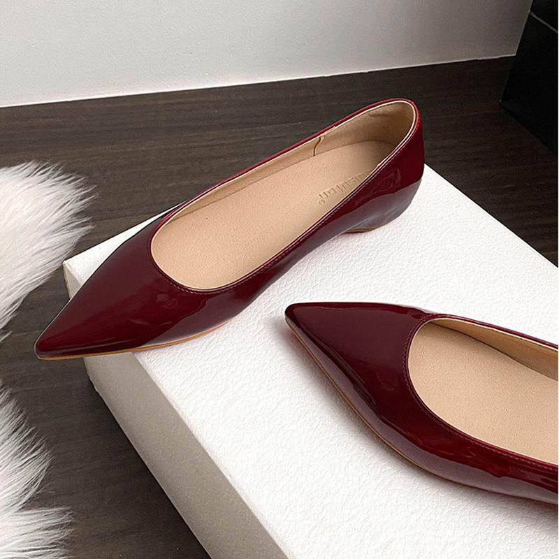 Fashion Elegant OL Ladies Dress Work Shoes Woman Nude Flats Ballet Pointed Toe Elevate Loafers Female Ballerinas Slip On Mocasines Mujer